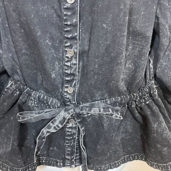 Free People Washed Black Jean Jacket - Picture 6 of 13